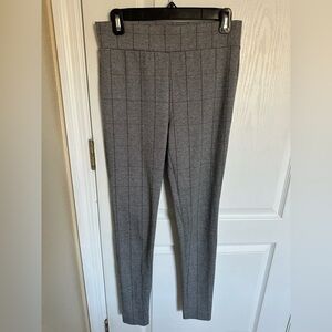 LOFT Plaid Skinny Work Pants • Size Small Tall • Grey Check, Stretch